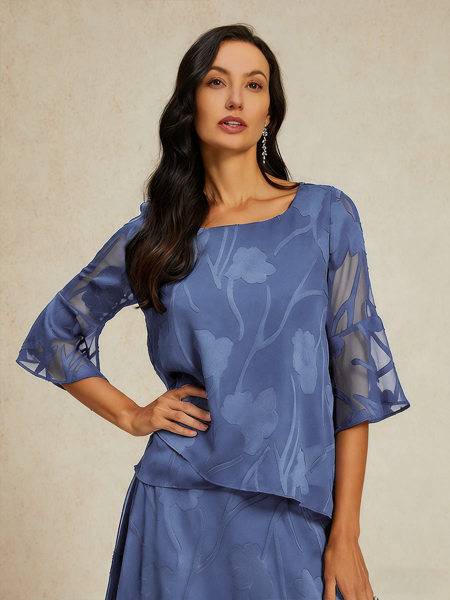 Blouse en chiffon avec des bords asymétriques élégants