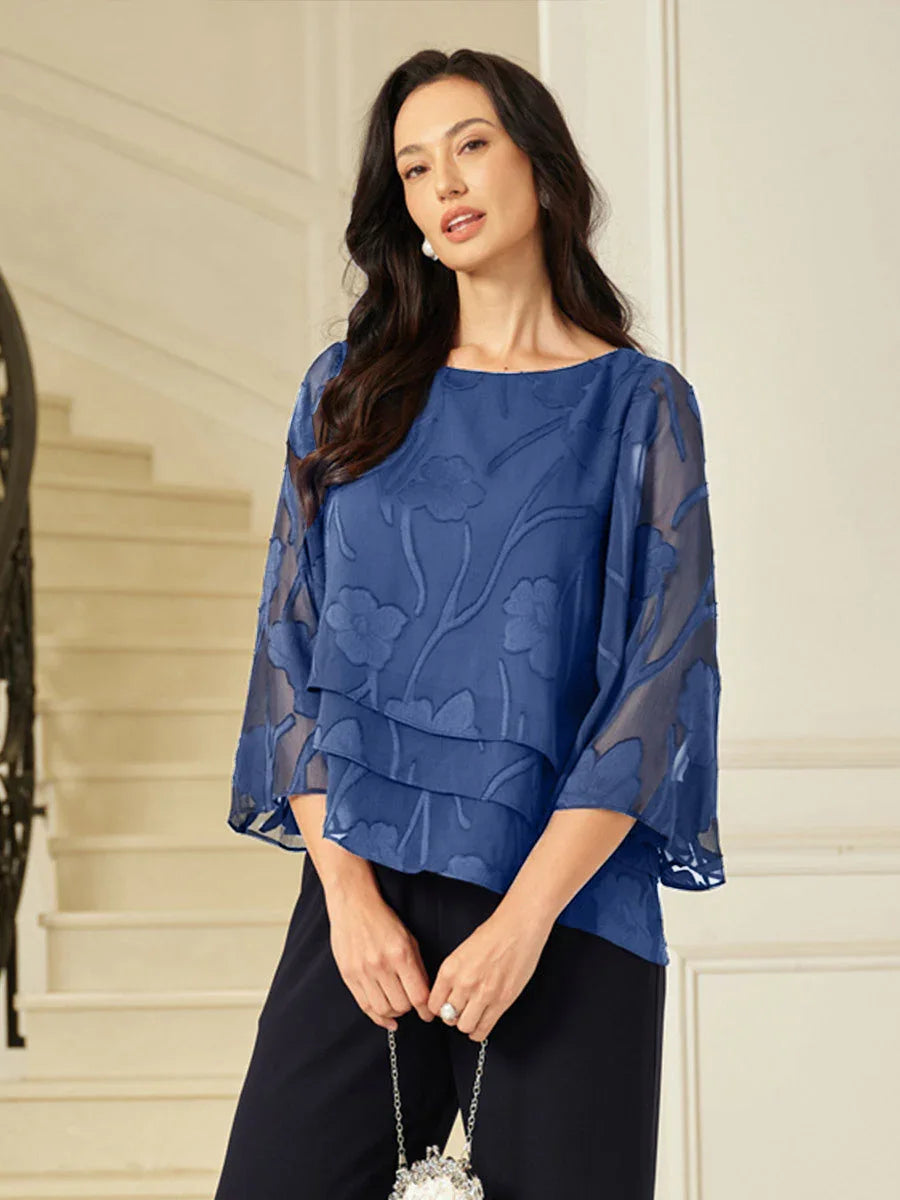 Chemise en chiffon à fleurs