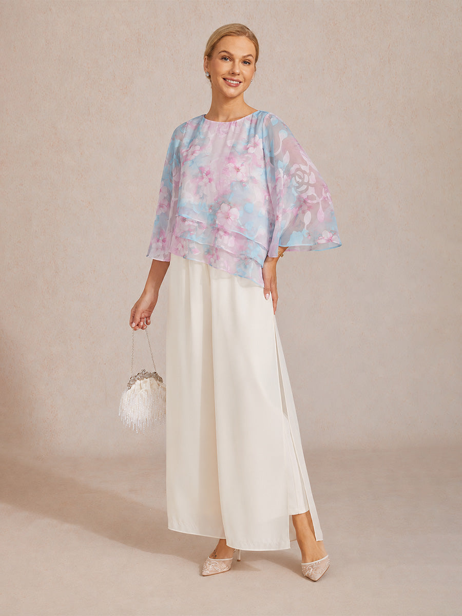 Chemisier en chiffon avec dentelle et motif floral