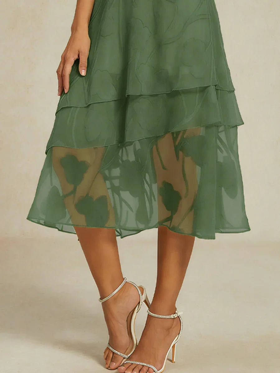 Jupe midi en chiffon floral