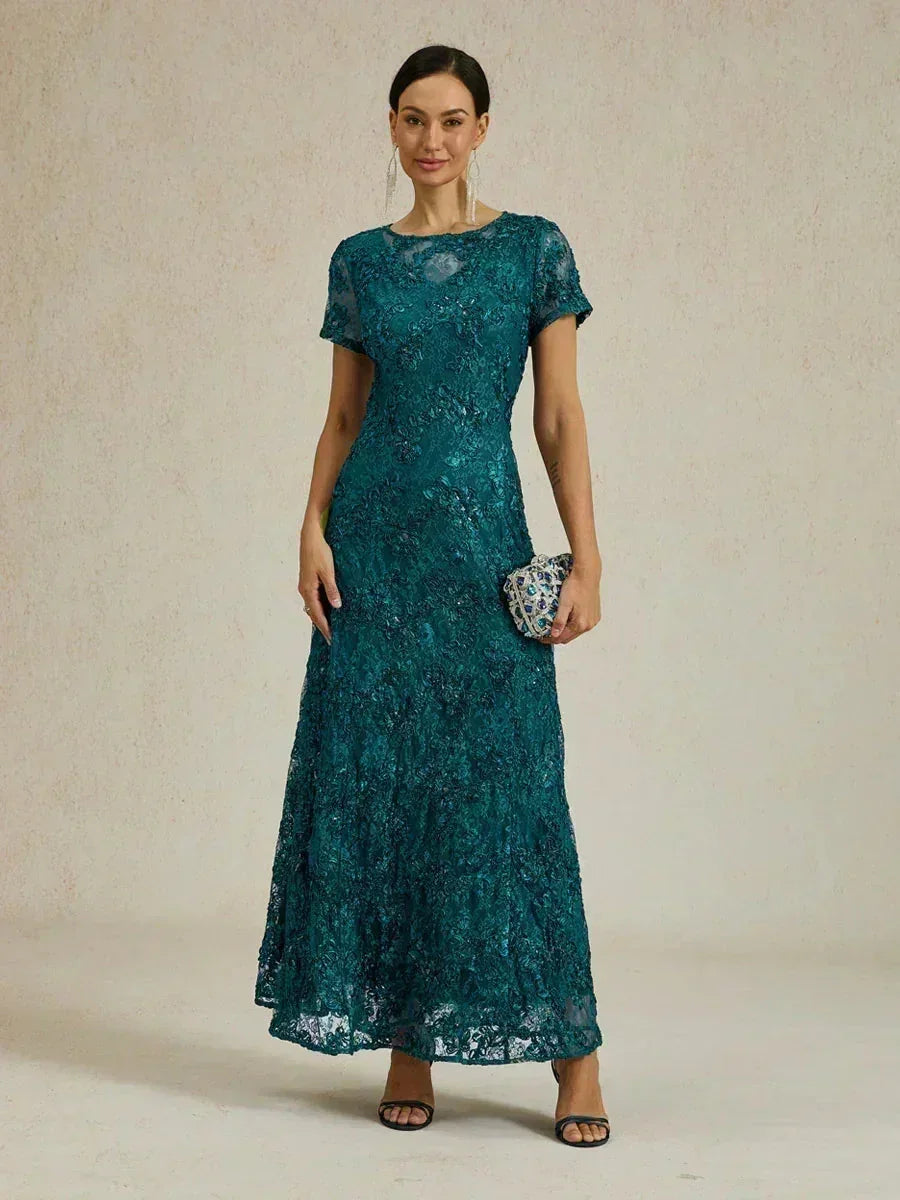 Robes A-Line en dentelle avec décorations en sequins