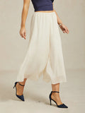 Pantalons droits courts avec une couche de chiffon