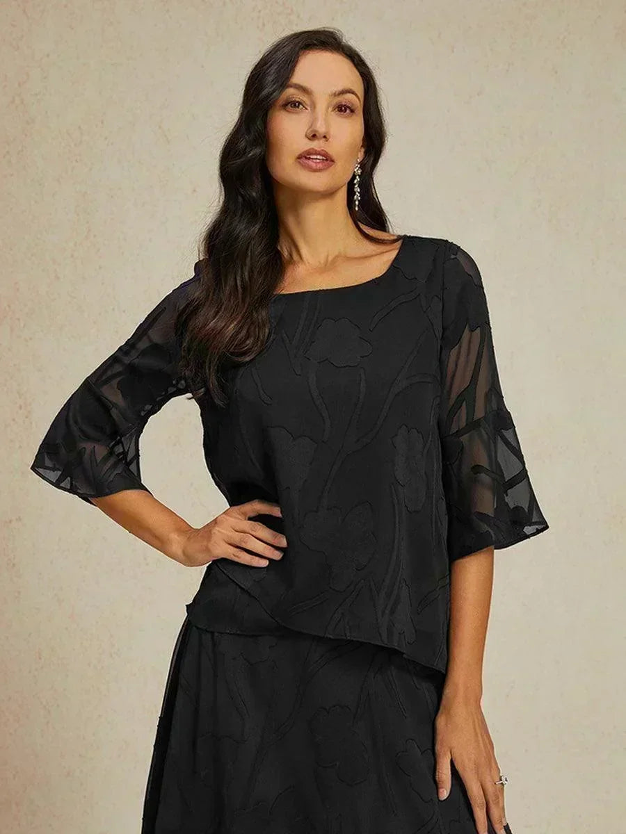 Blouse en chiffon avec des bords asymétriques