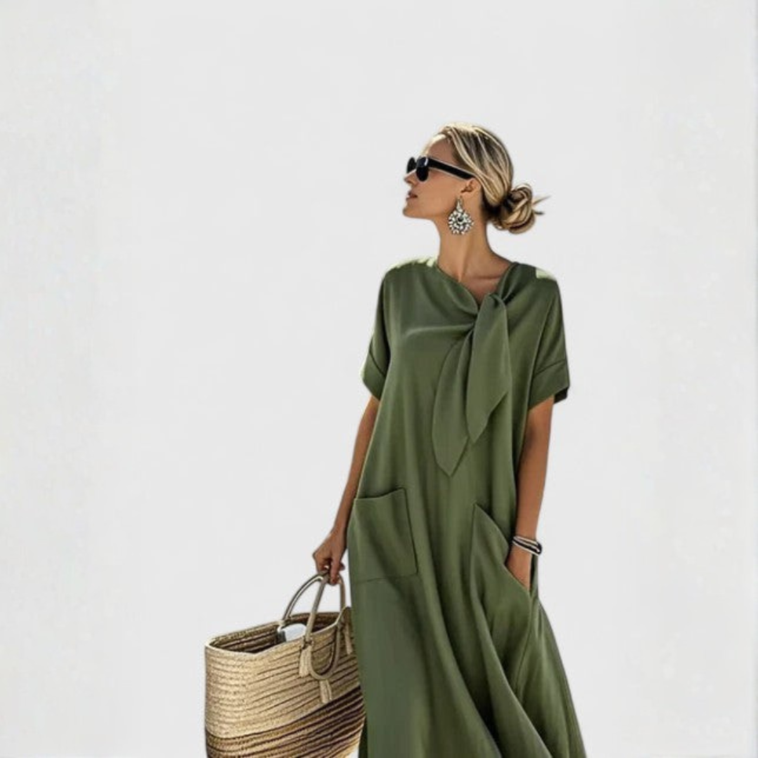 Alisa | Robe mini avec col à nouer pour femmes
