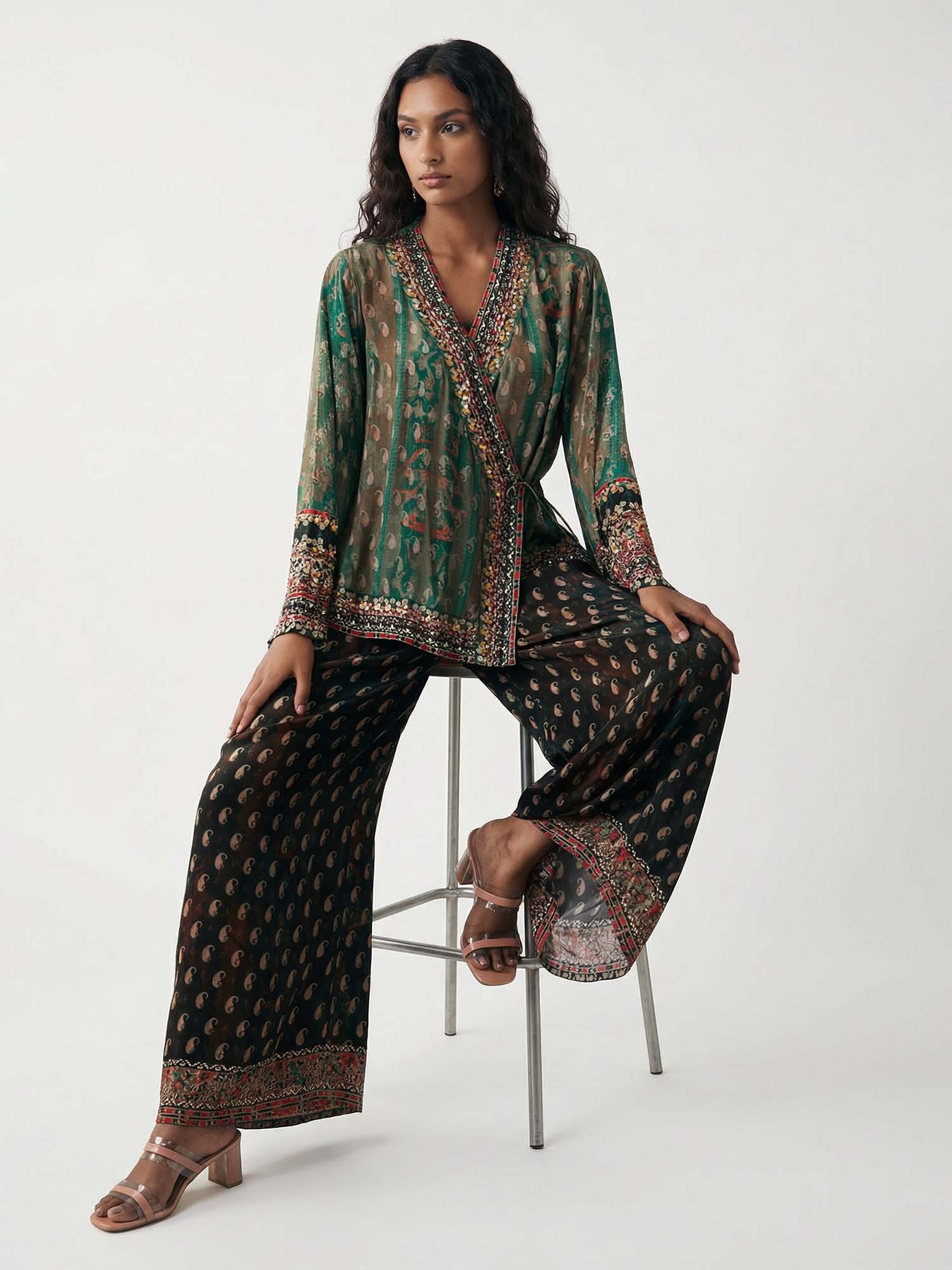 Pantalon en voile paisley