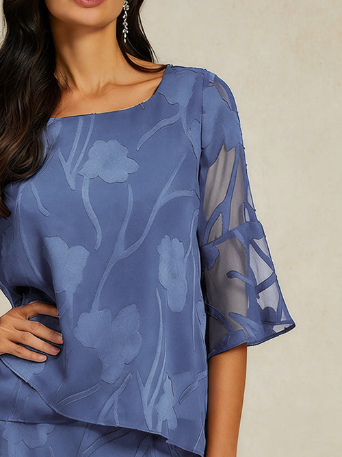 Blouse en chiffon avec des bords asymétriques
