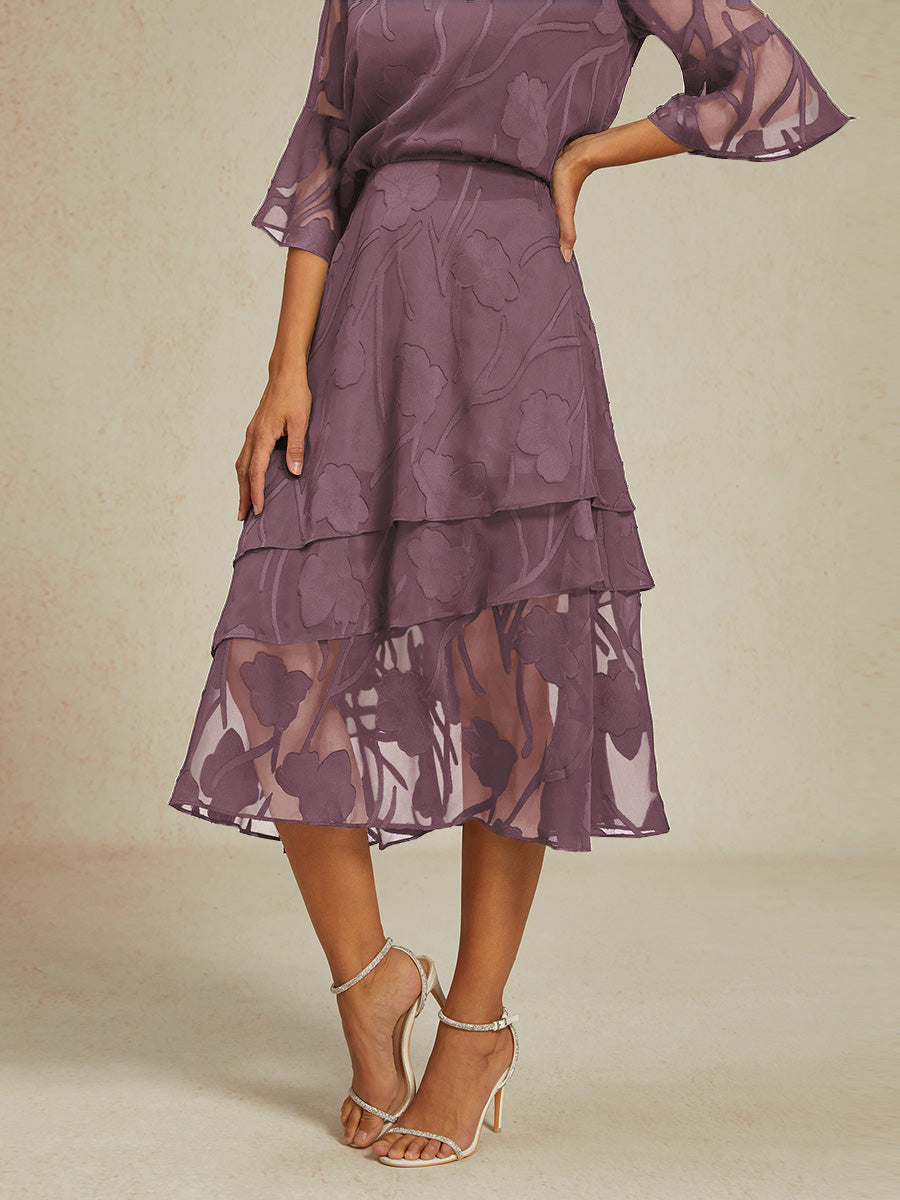 Jupe midi en chiffon floral
