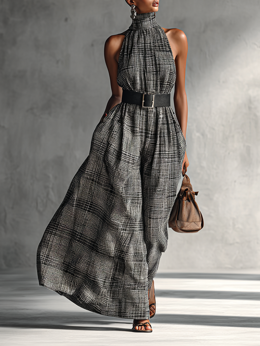 Robes maxi sans manches avec col haut et stylé pour femmes MDA1002G2Y