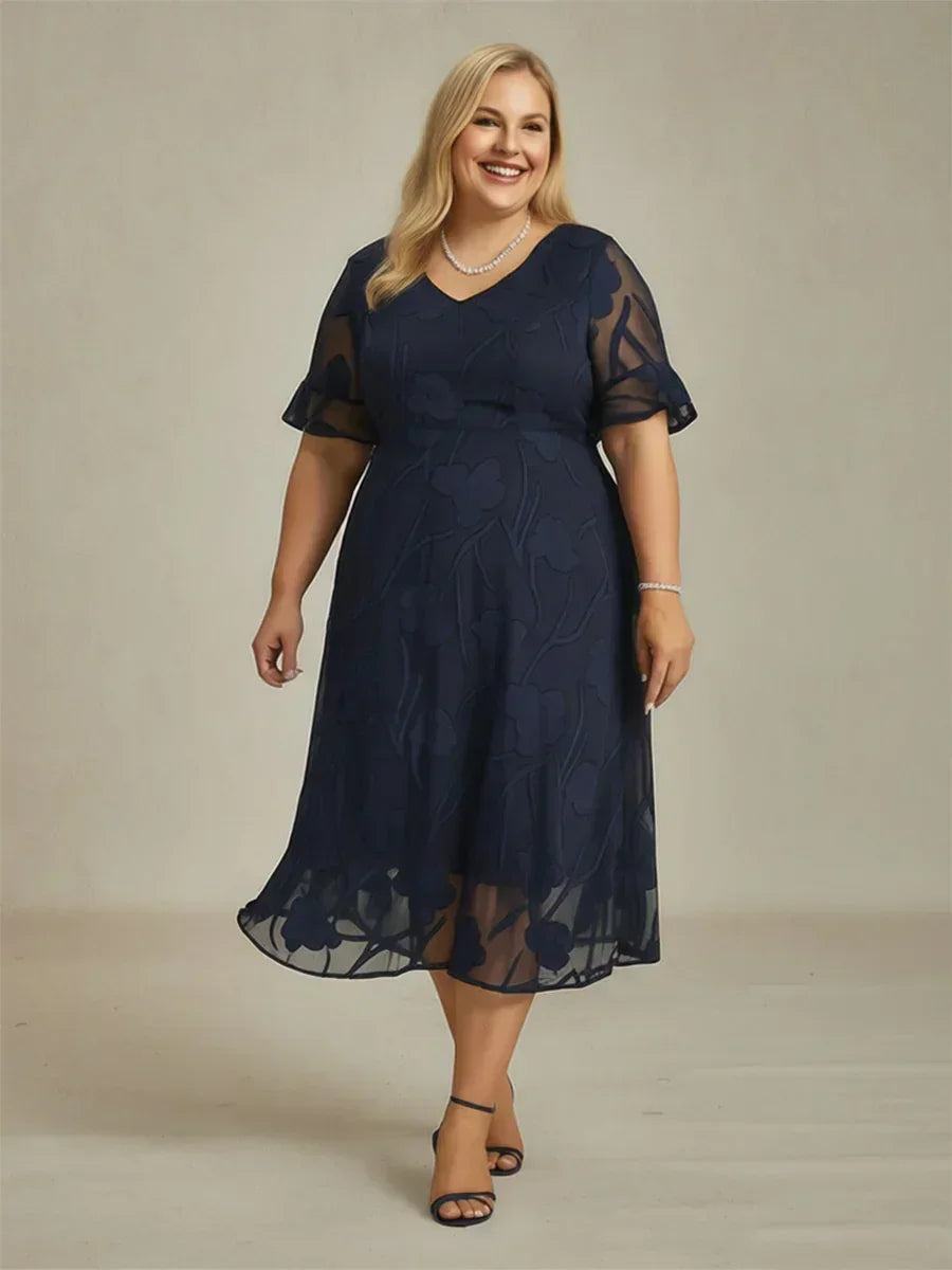 Robes maxi en dentelle avec manches douces