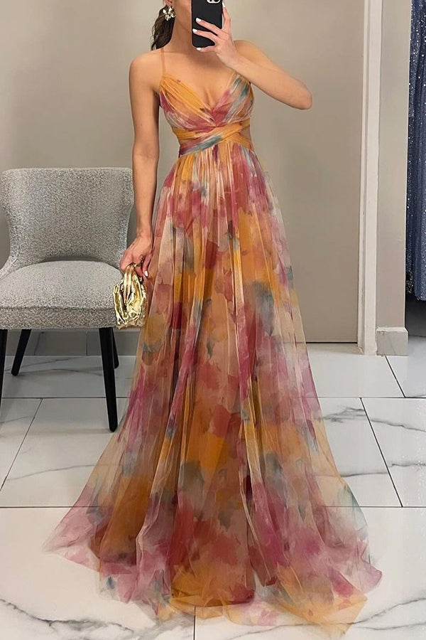 Elena - Robe maxi élégante et fleurie