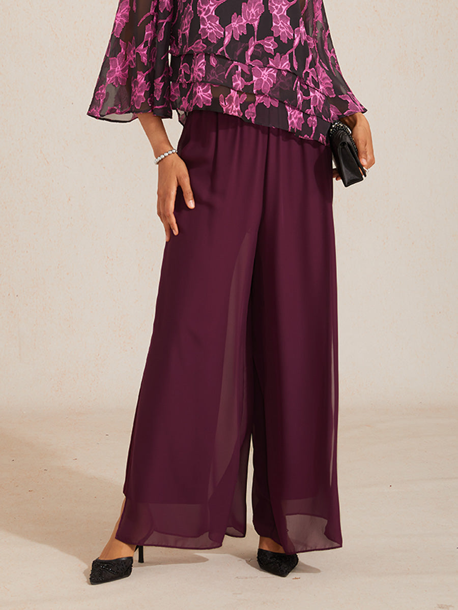 Pantalons à coupe droite avec une couche de chiffon