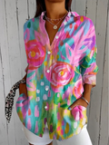Anika | Chemise à boutons artistique et colorée