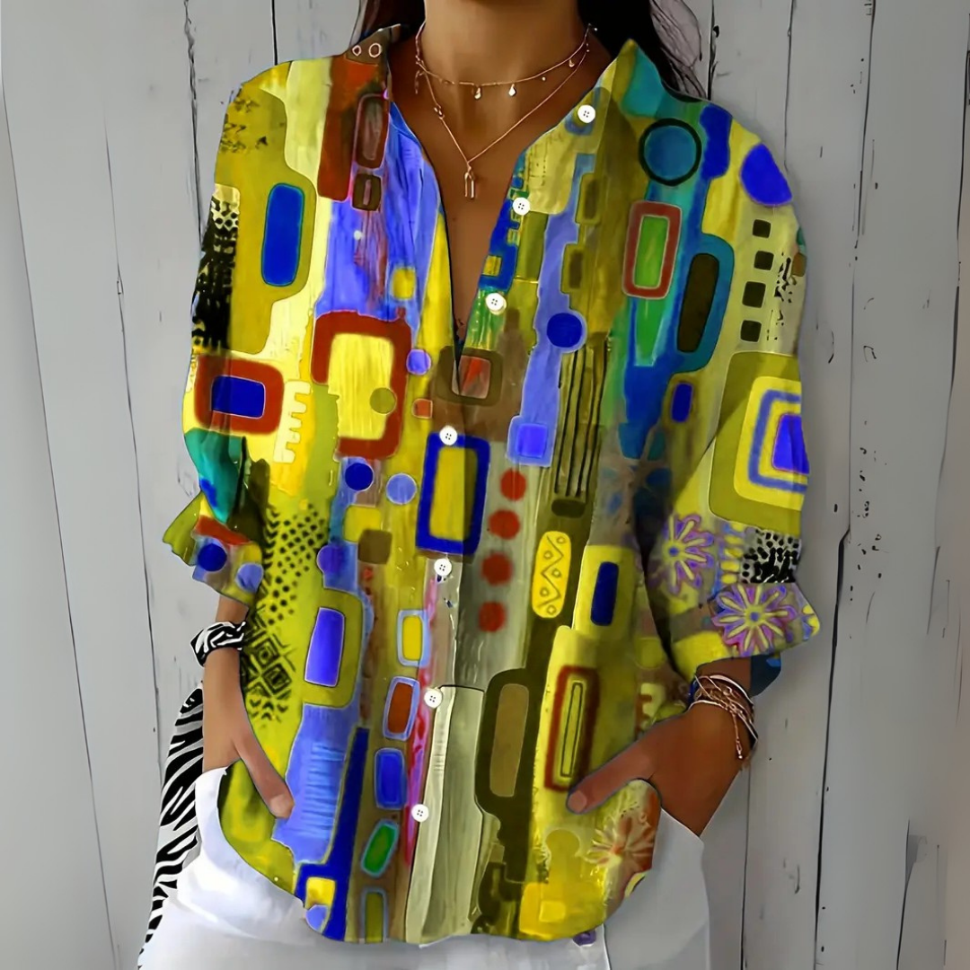 Catalina | Chemise à boutons artistique et vibrante
