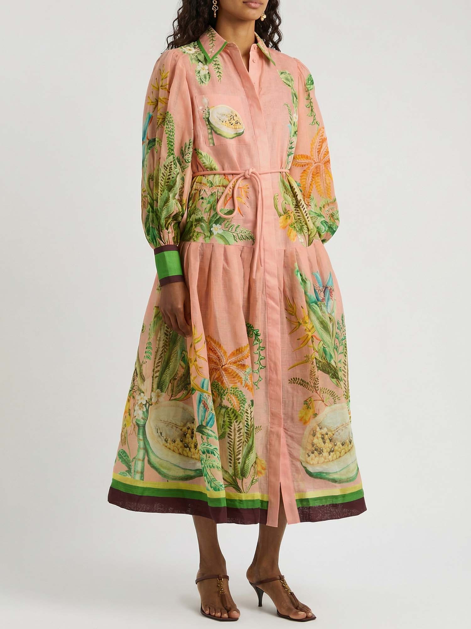 Robe maxi usée avec ceinture papaye