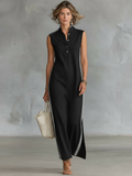 Robe maxi de style athlétique pour femmes avec manches MDZ1960C6Y