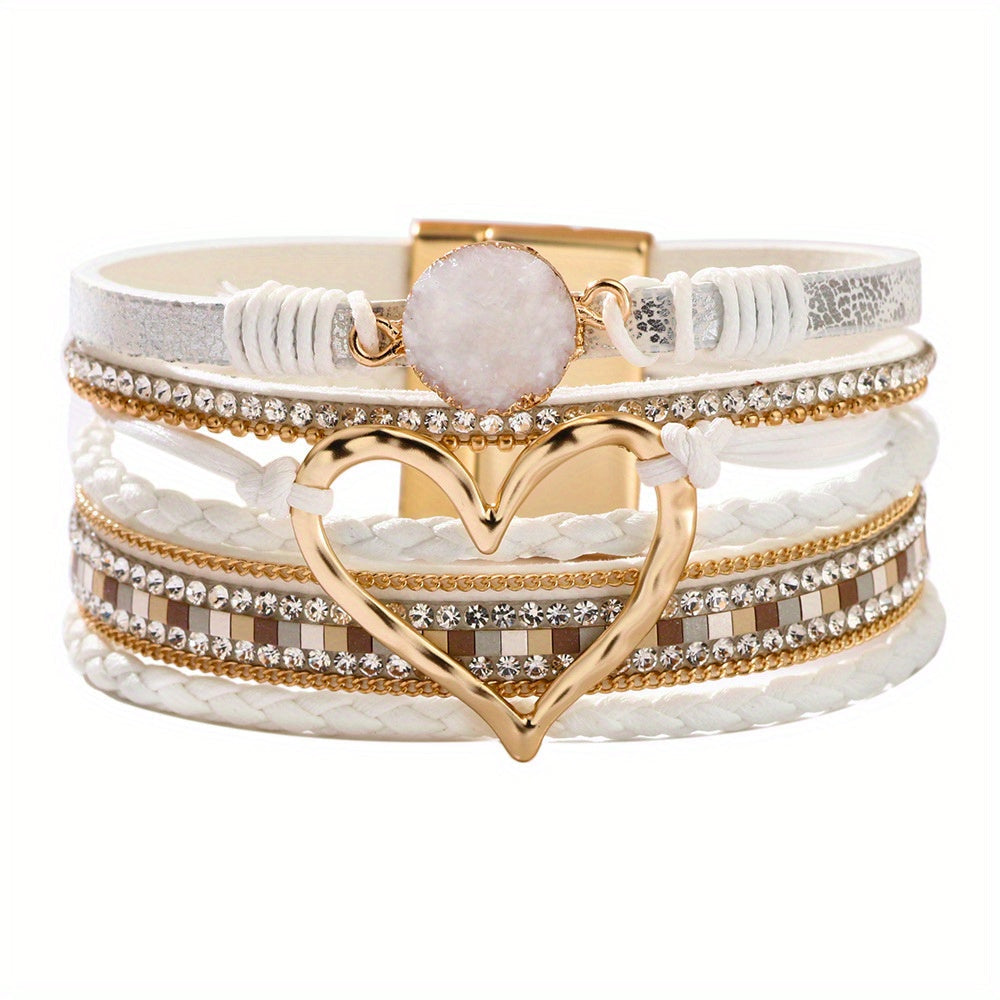 Bracelet boho multi-couches en cuir