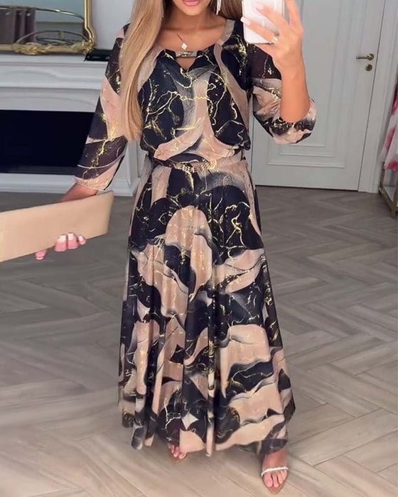 Shawal | Robe en chiffon imprimée