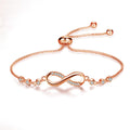 Bracelet ajustable élégant en or rose en forme d'infini