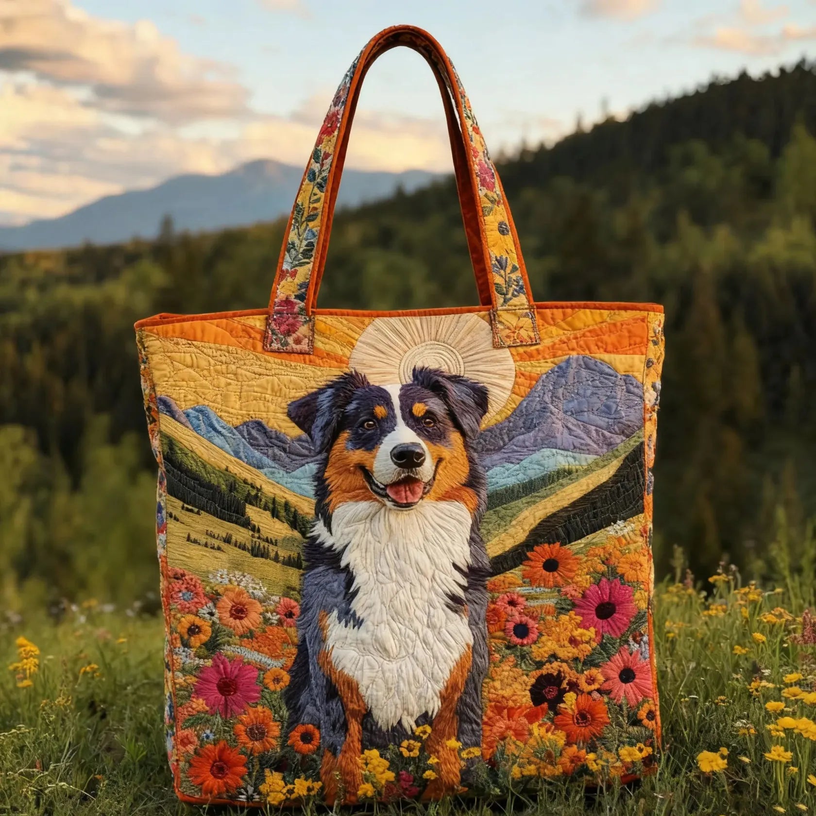 Sac tote en toile fait main - compagnon de l'espace montagnard