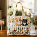 Chats dans le jardin | Sac en patchwork fait main