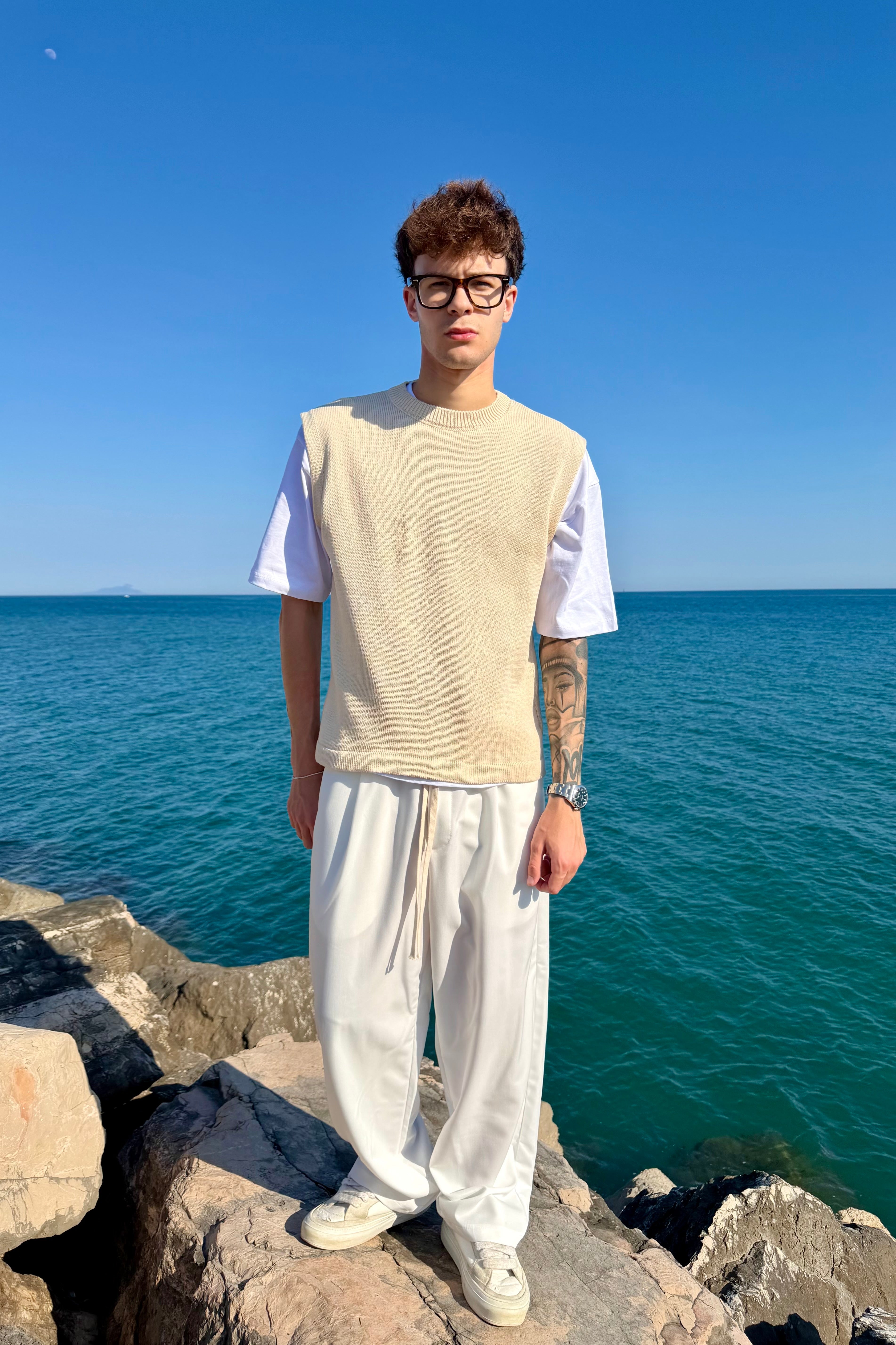 Pantalon Élégant Blanc