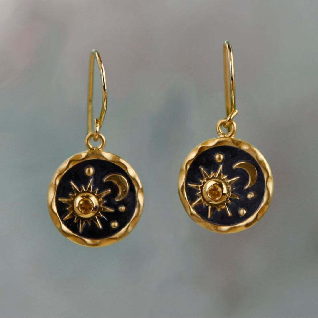 Boucles d'oreilles Bohème Soleil et Lune