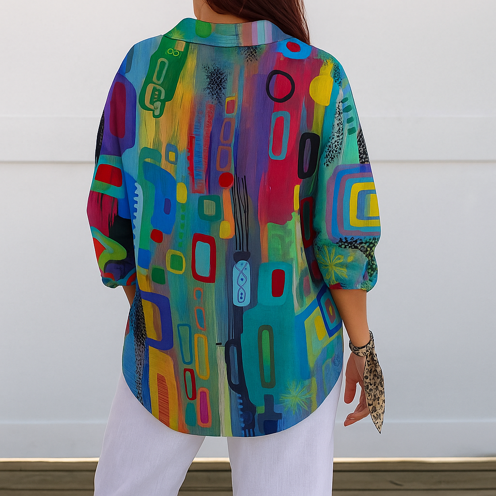 Catalina | Chemise à boutons artistique et vibrante