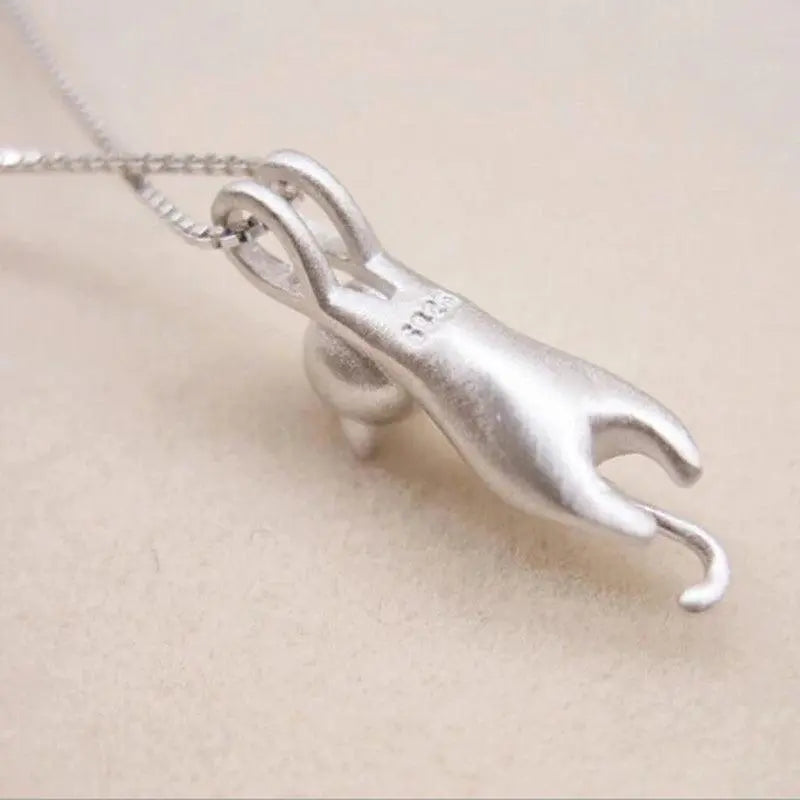 Collier amusant avec pendentif en argent 925