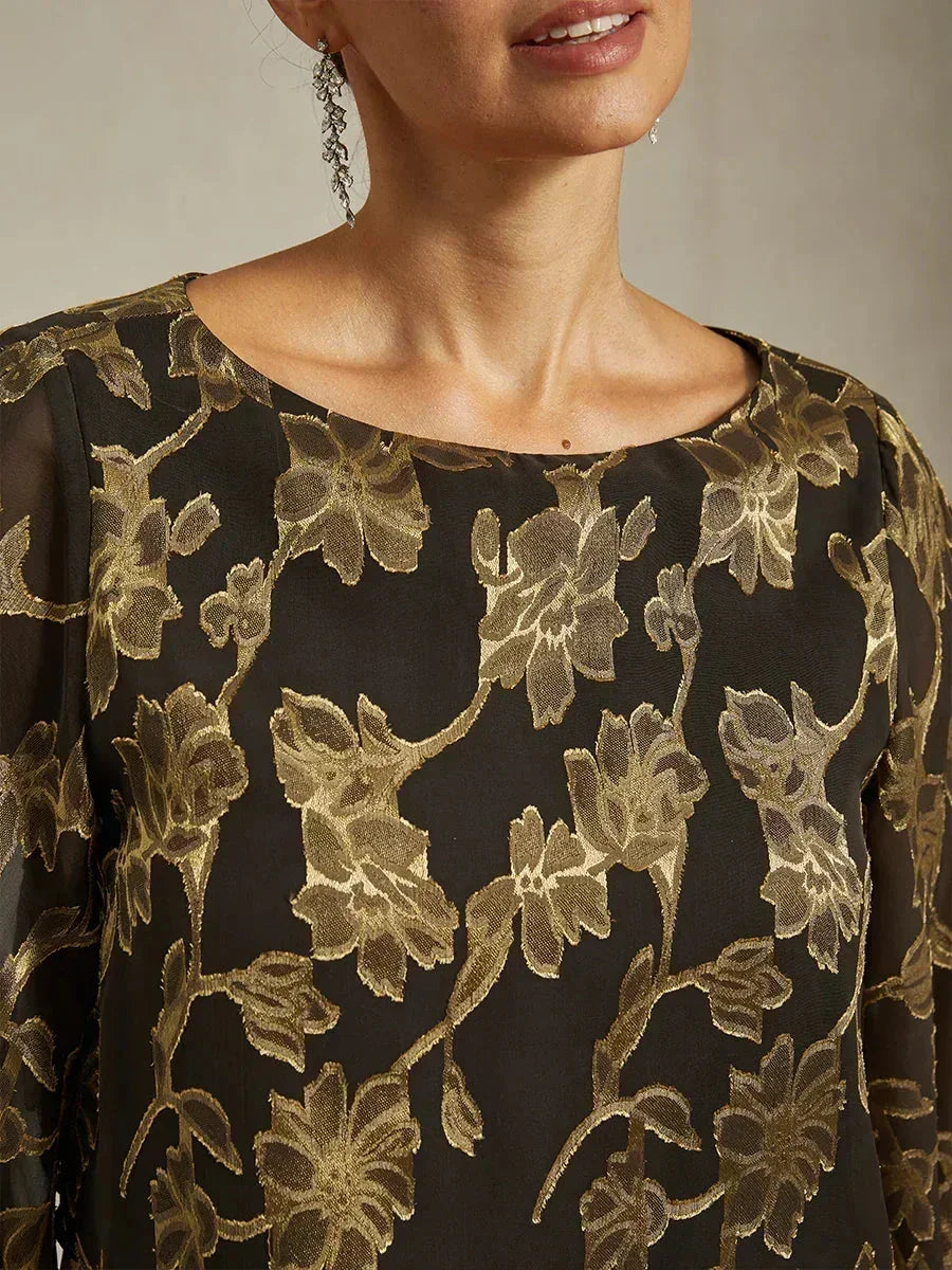 Chemise en chiffon floral avec col bateau