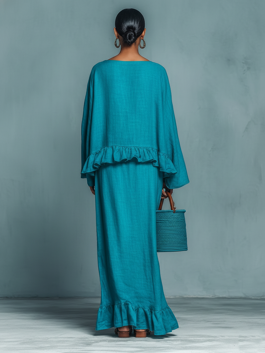Ensemble de chemisier et jupe droite pour femmes dans un style minimaliste MDA1655L9Y