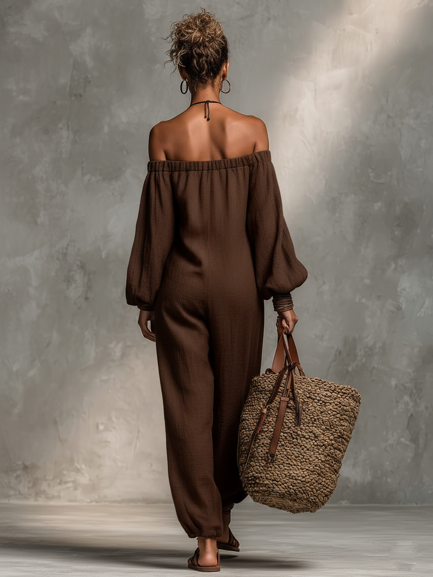 Chemise de combinaison minimaliste pour femmes avec manches longues MDZ0967A9Y