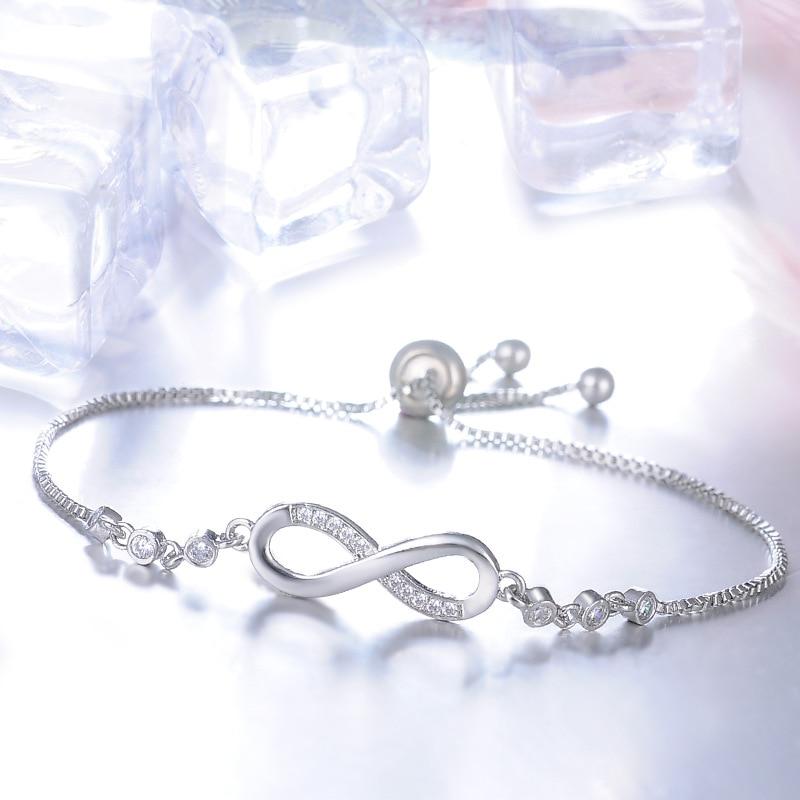 Bracelet ajustable élégant en or rose en forme d'infini