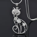 Pendentif chat d'amour en argent sterling