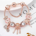 Bracelet de prières rose avec pendentifs en argent sterling inclus