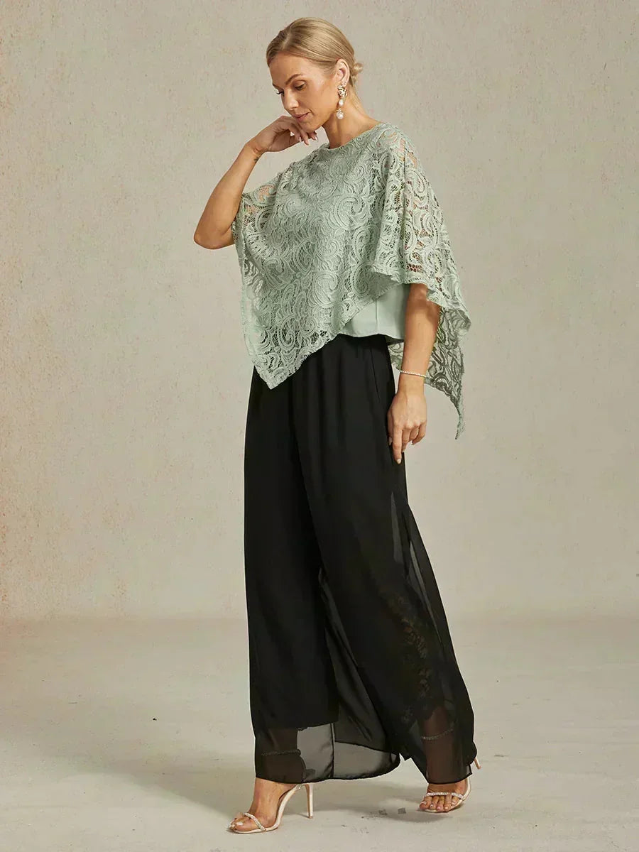 Pantalons à coupe droite avec une couche de chiffon