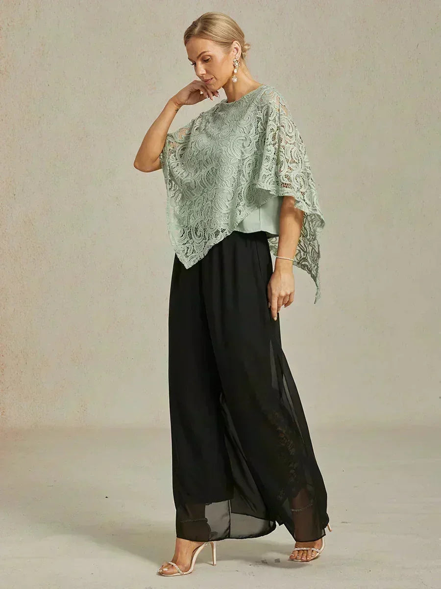 Pantalons à jambes droites avec une couche de chiffon découpée