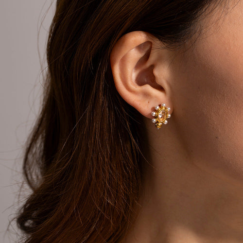 Boucles d'oreilles en or avec perle