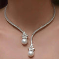 Collier élégant et brillant avec des perles en argent sterling