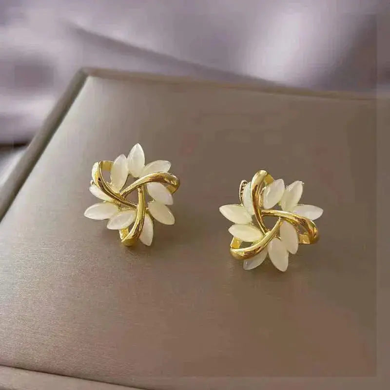 Boucles d'oreilles Opale Blanche