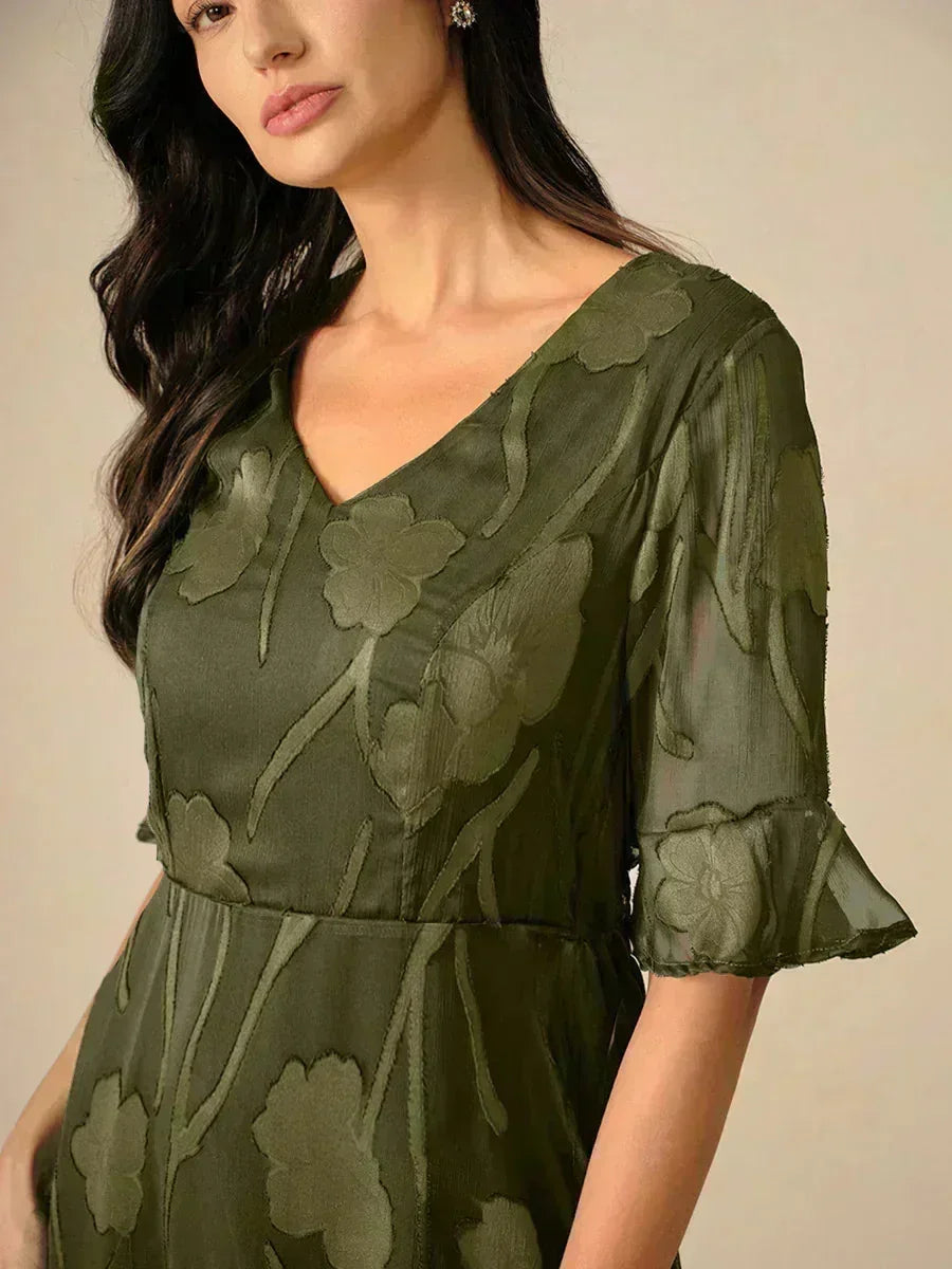 Robes maxi en dentelle avec manches douces