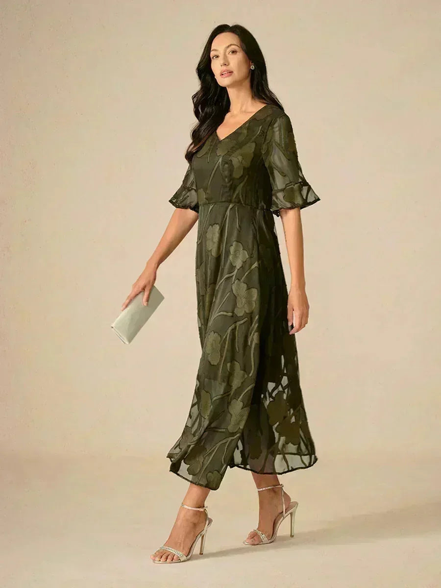Robes maxi en dentelle avec manches douces