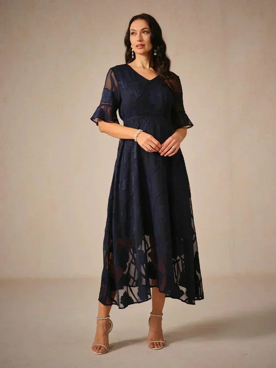 Robes maxi en dentelle avec manches douces