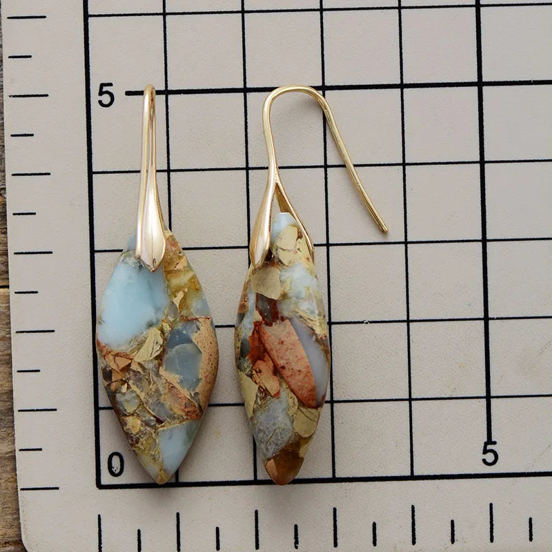 Boucles d'oreilles goutte avec pierre naturelle