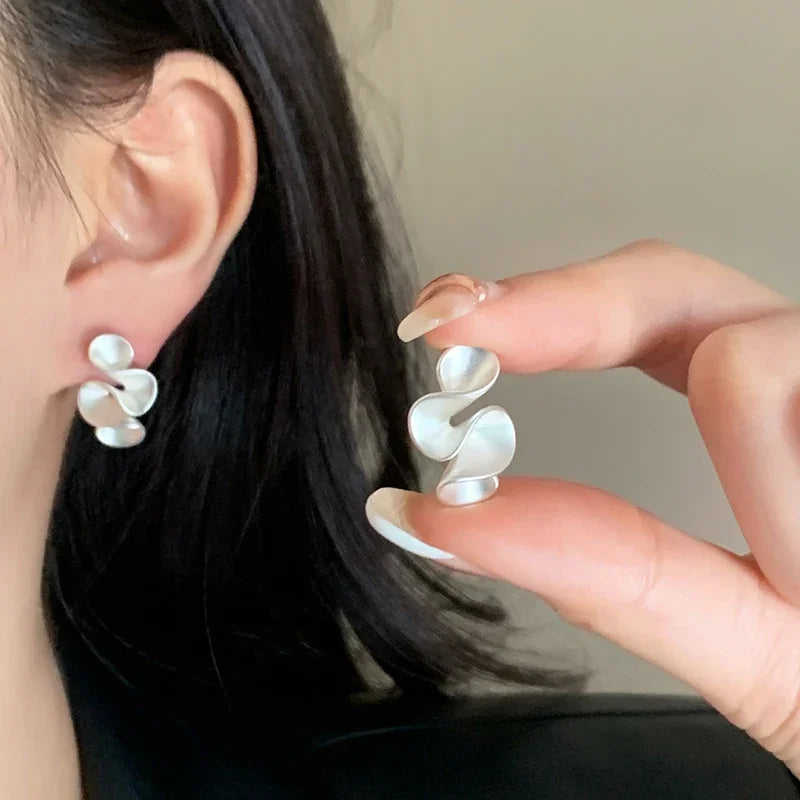 Boucles d'oreilles en fleurs en argent et or 18K