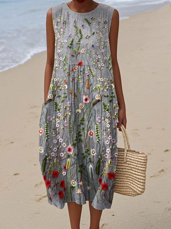 Kara | Robe midi à fleurs sauvages