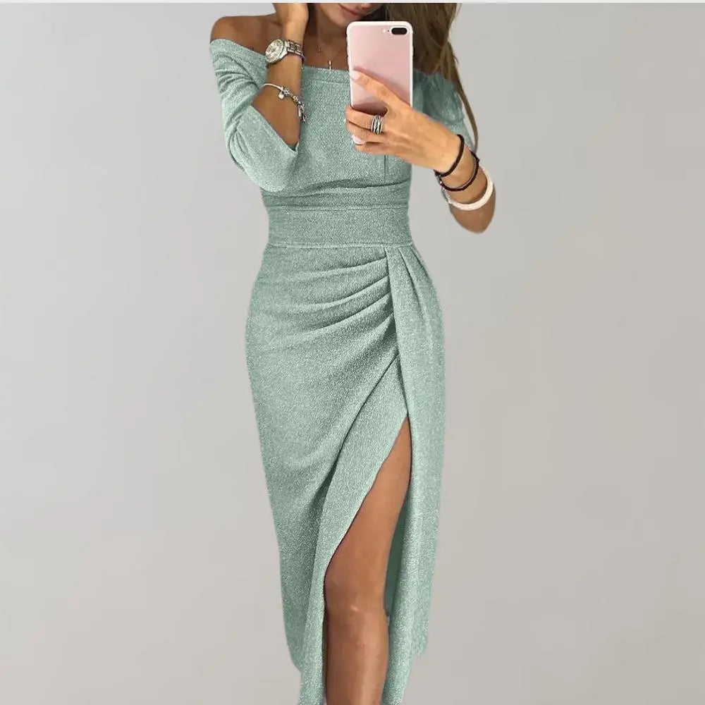 Sofia | Robe femme avec une finition brillante éblouissante
