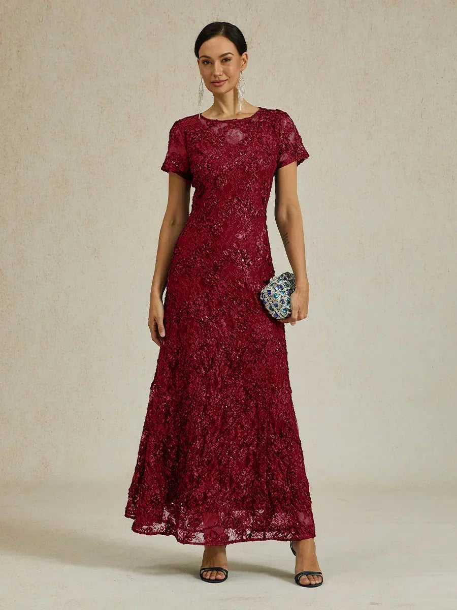 Robes A-Line en dentelle avec ornements en sequins