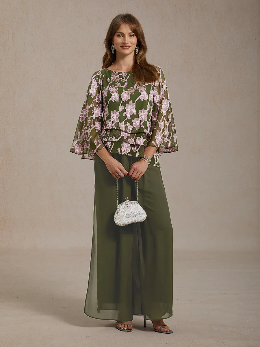 Chemise en chiffon floral avec col bateau
