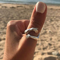 Bague d'étreinte en argent ajustable