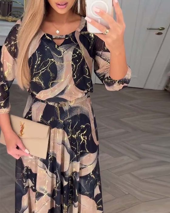 Shawal | Robe en chiffon imprimée